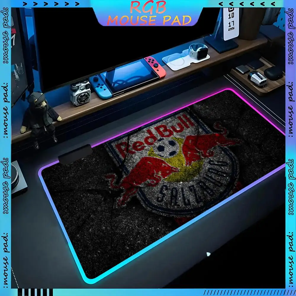 R-Reds-B-Bulls Artes  Mouse Pad RGB Pc Accessories LED Game Desk Mat E-sport Table Protector Neon Keyboard Mat Backlit Carpet Ru