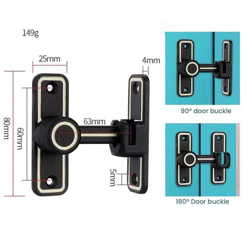 Heavy Duty Gate Latches 90 Degree Right Angle Barn Door Lock Anti-Theft Sliding Door Lock Latch For Garden