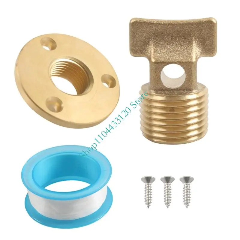 

1/2in NPT Brass Drain Plug for Marine Use for Corrosion Resistance Fits Boat Drains No Adapters Needed Simple Operation