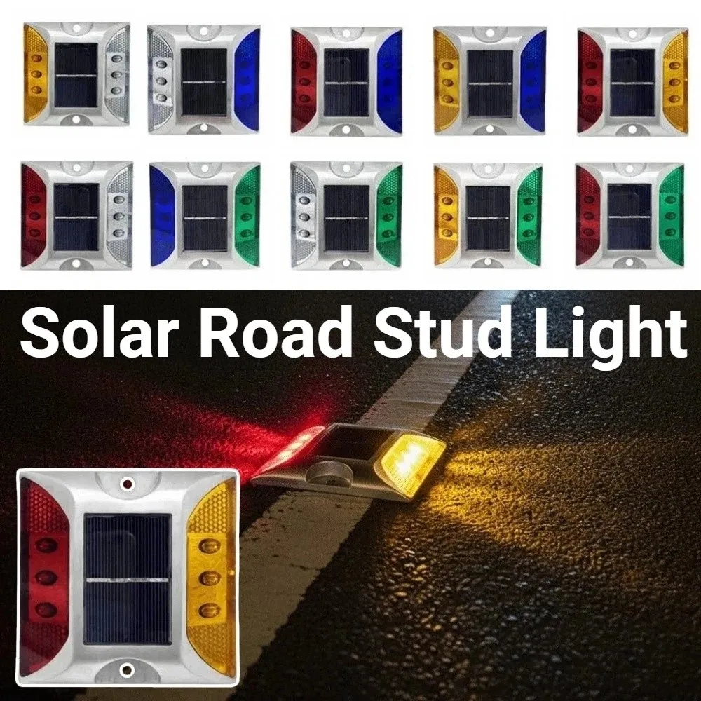 Solar Powered Solar Road Stud Light Outdoor Lighting Durable LED Ground Light Flashing Reflective Traffic Marker Light Driveway