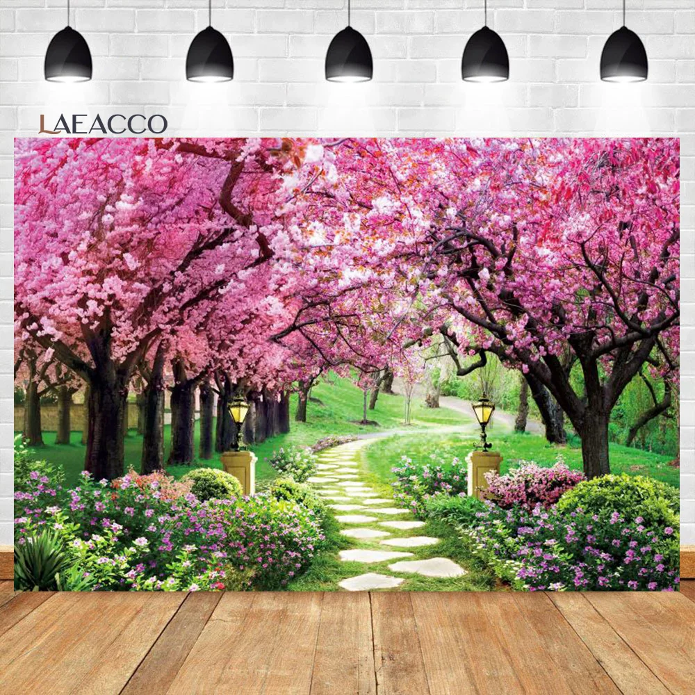 Laeacco Spring Secret Garden Photography Backdrop Colorful Flower Floral Blossom Baby Shower Kids Portrait Customized Background