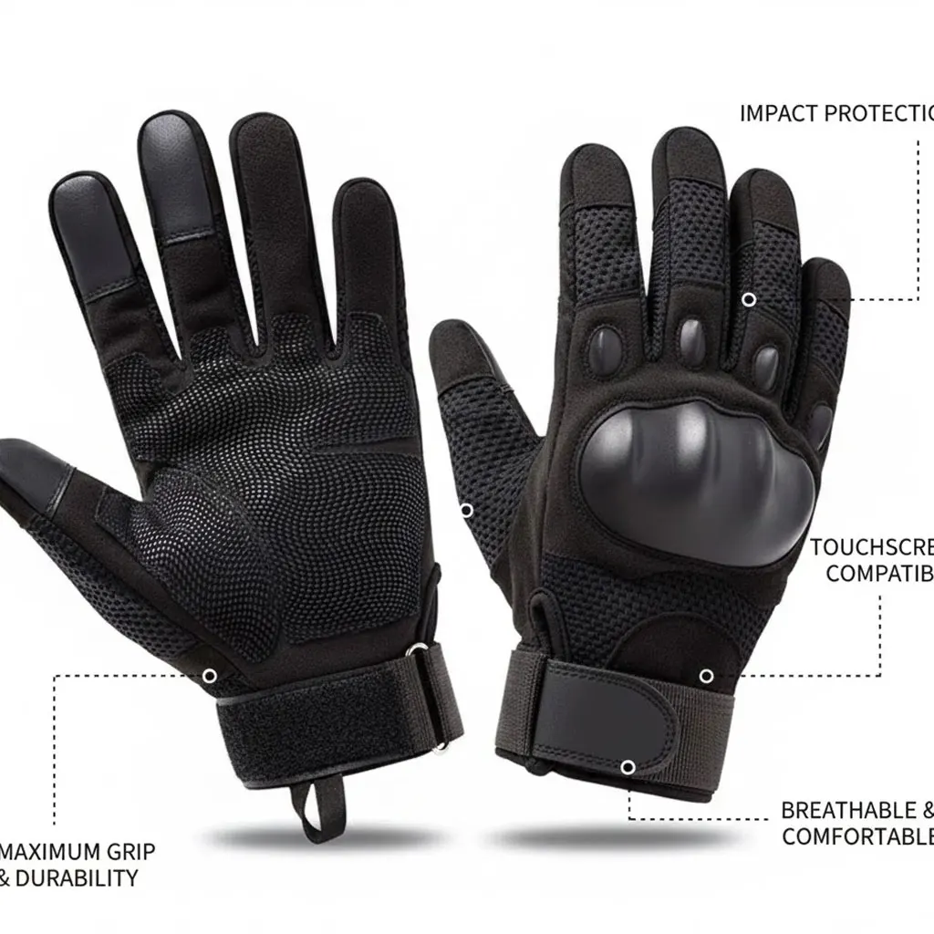 

Breathable Touch Screen Full Finger Men's Gloves Wear-Resistant for Cycling Strength Training Outdoor Fitness