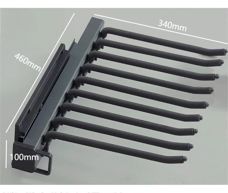 Five Items Wardrobe Right Left Side Mounted Aluminum Alloy Telescopic Pants Rack, Multi-Functional Trousers Storage Hardware