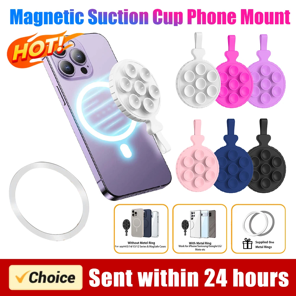 Magnetische Saugnapf Telefon halterung Silikon Freis prec heinrich tung Spiegel Dusche Telefon halter Saug Telefon hülle für Android iPhone 15 14 13