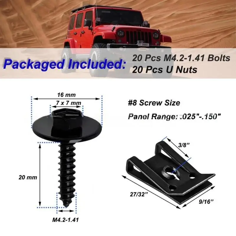 Metal Fenders Liner Engine Splash Shield Hex Head Screw Nut Kit Universal Automotive Replacement Tool For Basic Car Tools Kit