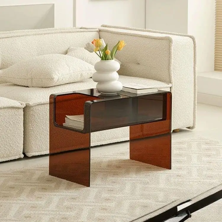 Acrylic bedside table, removable sofa side table, living room side cabinet