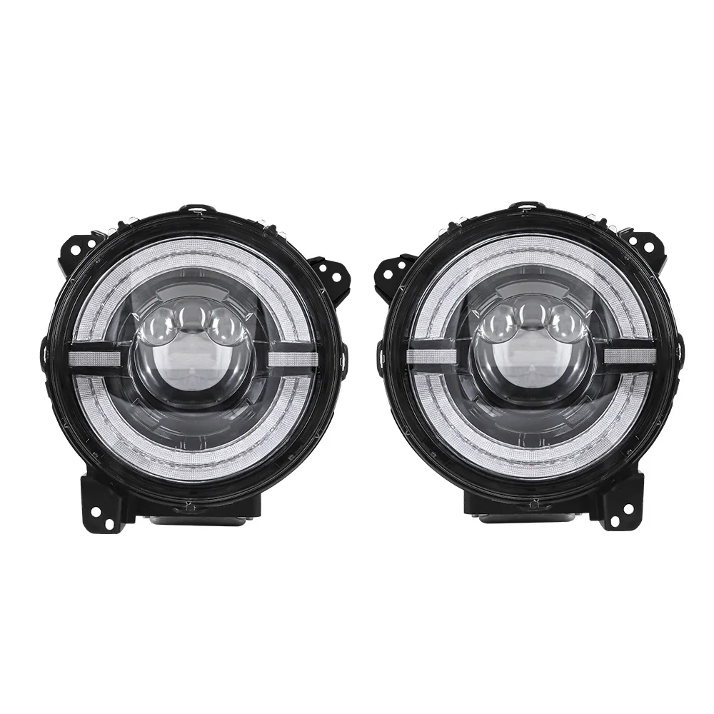 dlamp Led Waterproof 9'' Led Driving Front Head Light Lamp Headlight For Jeep Wrangler Jl Jt 2021Headlights 9 Inchcustomcustom