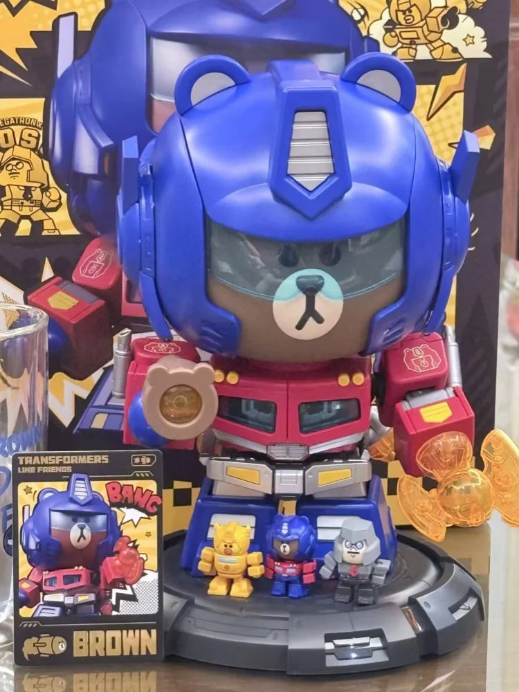 25cm New Blokees Transformer & Brown Bear Optimus Prime Figure Action Figure Assemble Model Collectible Toys Friend Gift