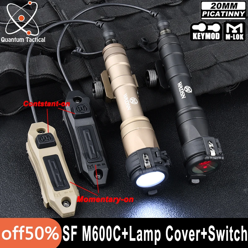 

WADSN Surefir M600C LED Flashlight Tactical Diffuser IR Light Lamp Cover With Dual Function Pressure Switch Airsoft Accessories