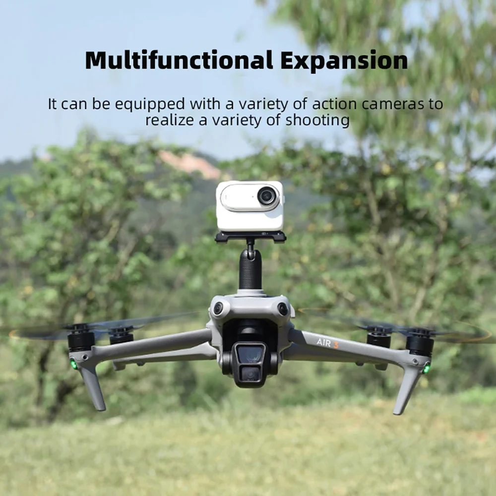 Gopro 11/10/X3 액션 카메라 설치 소품 액세서리 용 DJI Air 3/Air 3S 드론 어댑터 홀더 용 상단 확장 브래킷
