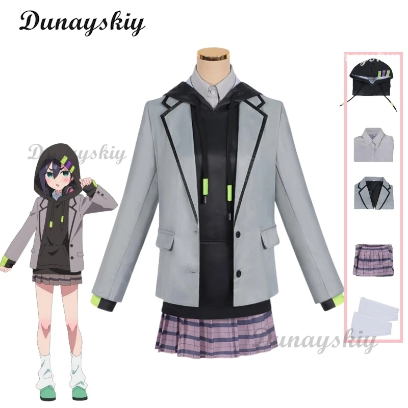 

Аниме 100, Канодзё Харга Куруми, карнавальный костюм, школьная форма, толстовка, куртка, юбка, носки, вечеринка на Хэллоуин для женщин и девочек, реквизит