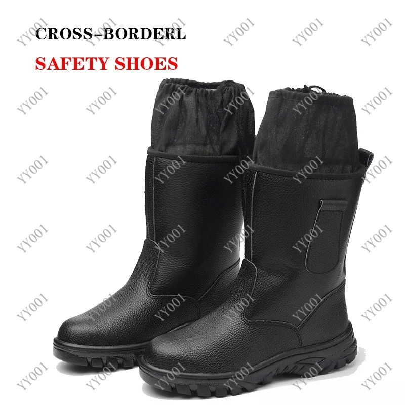High Top Safety Boots Anti-smash Anti-puncture Oil Acid Alkali Resistant Work Shoes For Men