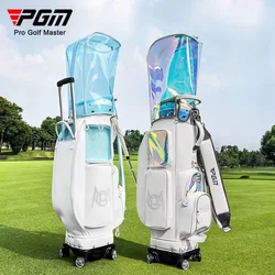 PGM Golf Bags High Quality Woman Transparent Colorful Hidden Trolley Pulley Water-repellent Bag with 4 360 Wheels QB168