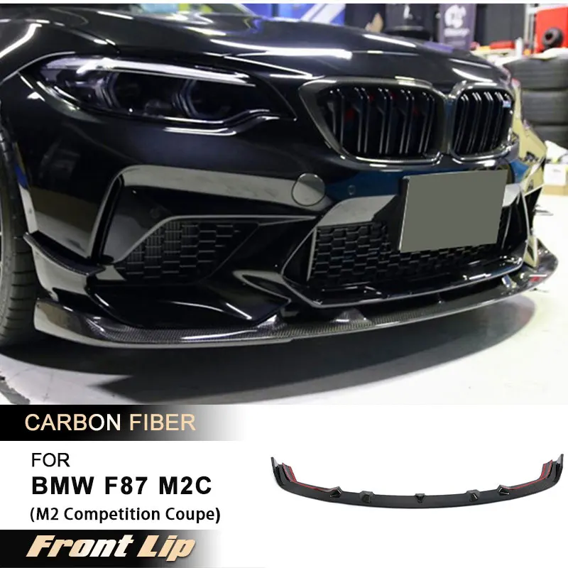 

Автомобильный передний бампер, спойлер для BMW F87 M2C M2 Competition Coupe 2-Door 2018-2020, гоночный передний фартук для подбородка из углеродного волокна FRP