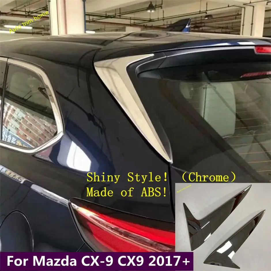 

Chrome Exterior Rear Window Spoiler Side Wing Triangle Cover Trim Fit For Mazda CX-9 CX9 2017 - 2020 Decoration Accessories