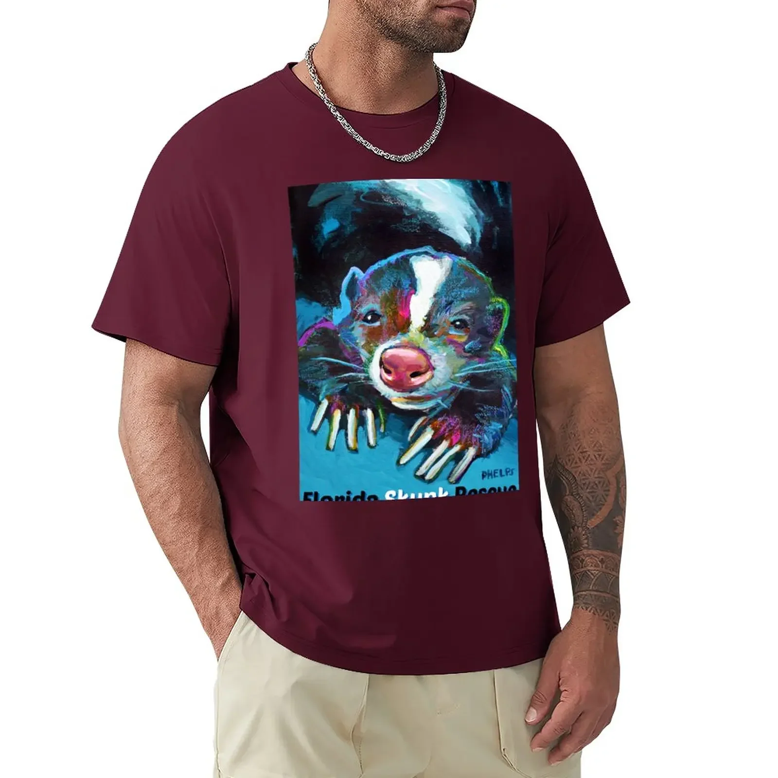 New Florida Skunk Rescue Design T-Shirt plus size tops heavyweights hippie clothes mens clothes