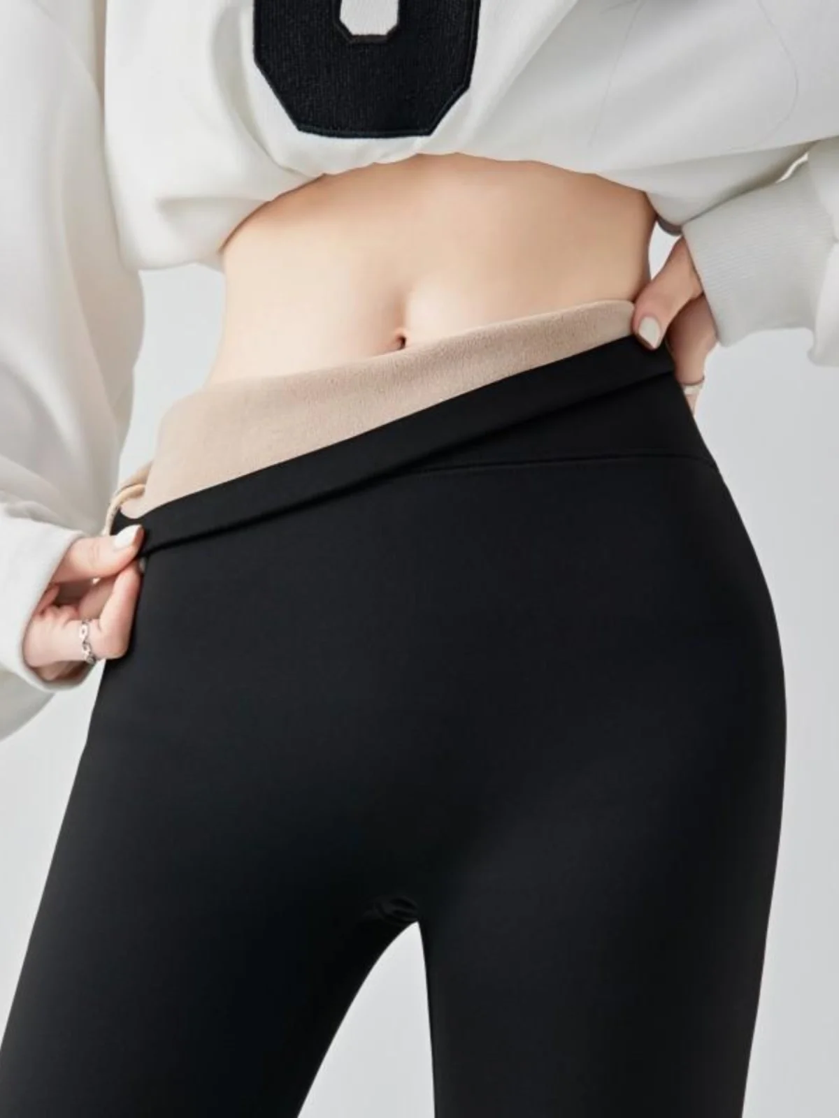 Pantalones de yoga Thiened Fce de cintura alta Diseño de piel de arca Sin visible Ss Control de barriga Levantamiento de glúteos Tallas grandes Otoño Invierno O...
