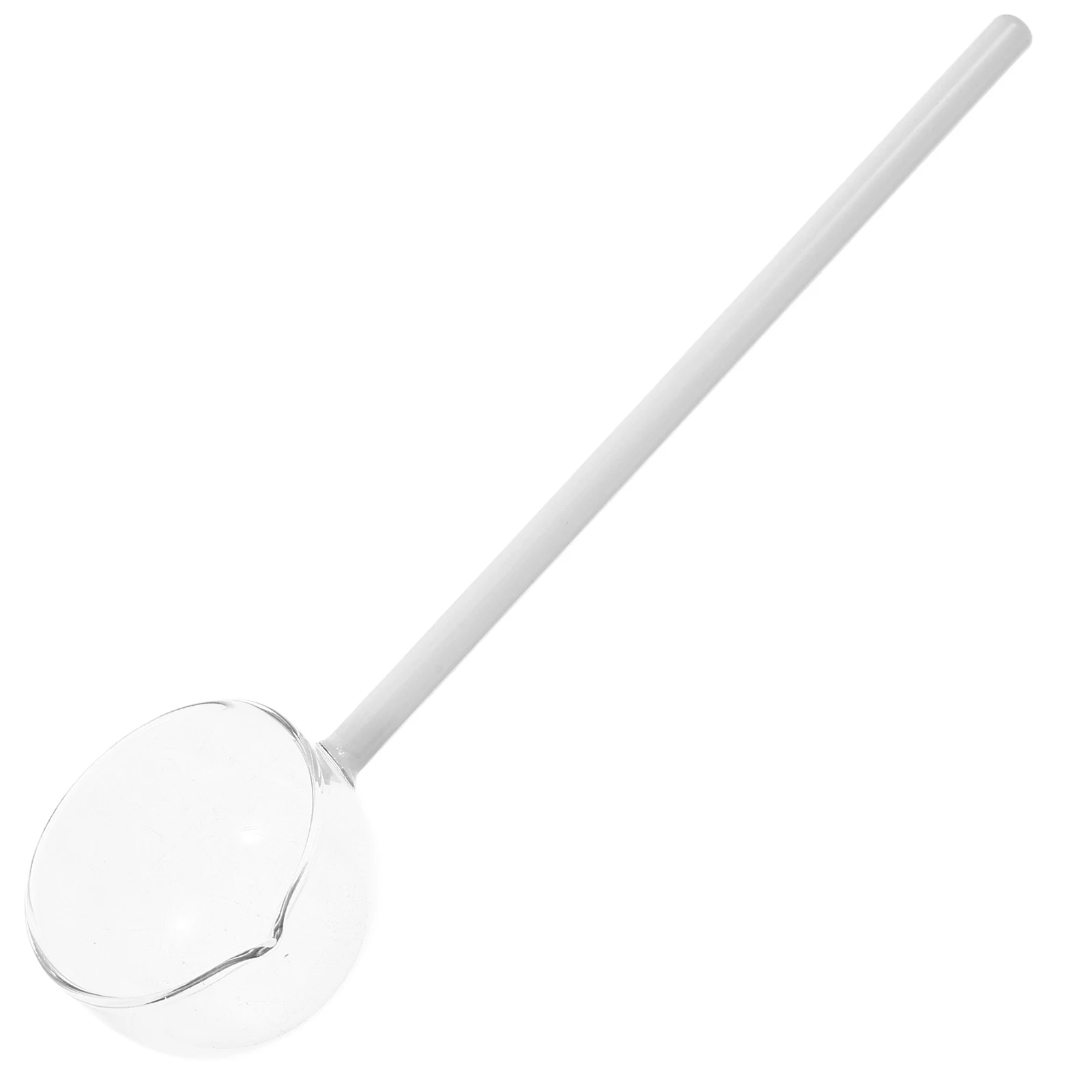 

Glass Soup Stirring Spoon Transparent Clear Glass Long Handle Mixing Teaspoon Cold Drinks Milk Cocktail