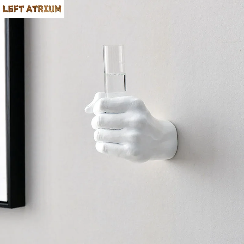 

Simulation Fist Glass Vase Clenched Fist Wall Vases Living Room Background Display Wall Ornaments Floral Flower Arrangement
