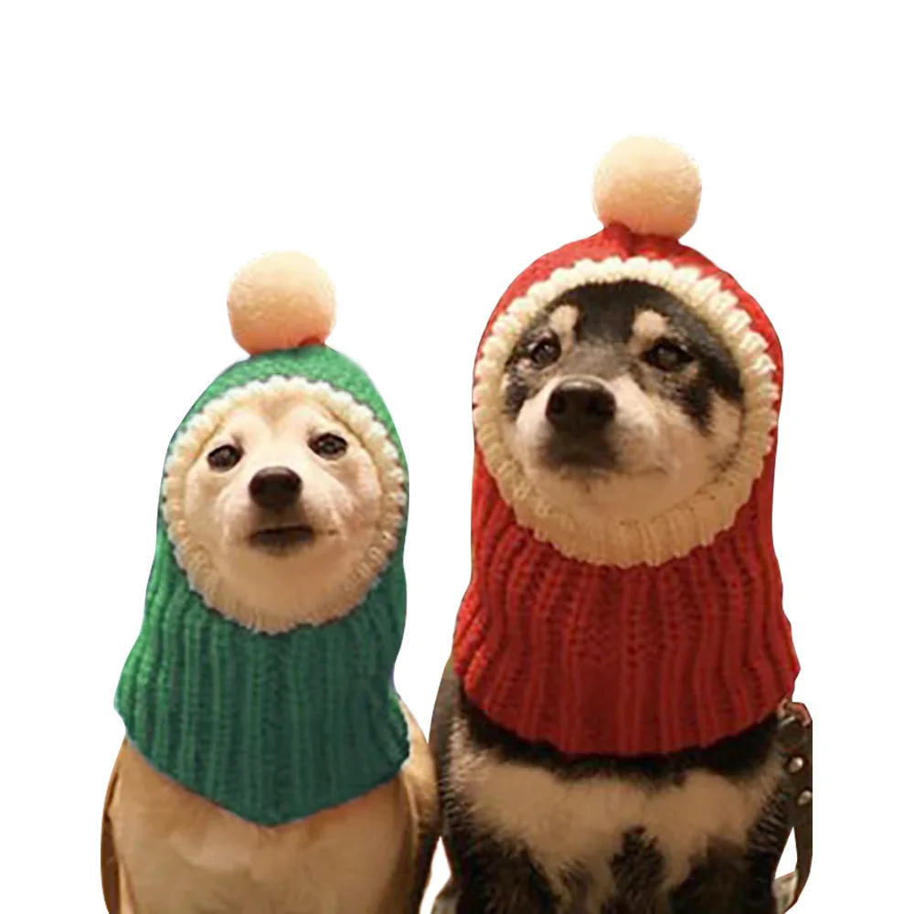 Pet Hat Dog Halloween Christmas Warm Knitted Headset Cat Teddy Bear Funny Headwear Supplies Puppy Accessories