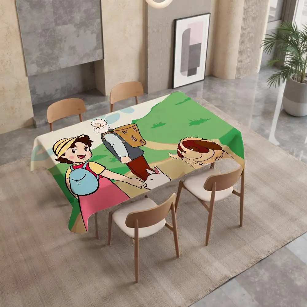الكرتون هايدي فتاة جميلة مفرش طاولة مقاومة للبقع الزخرفية قابل للغسل مفارش المائدة حفلة عيد ميلاد طاولة طعام