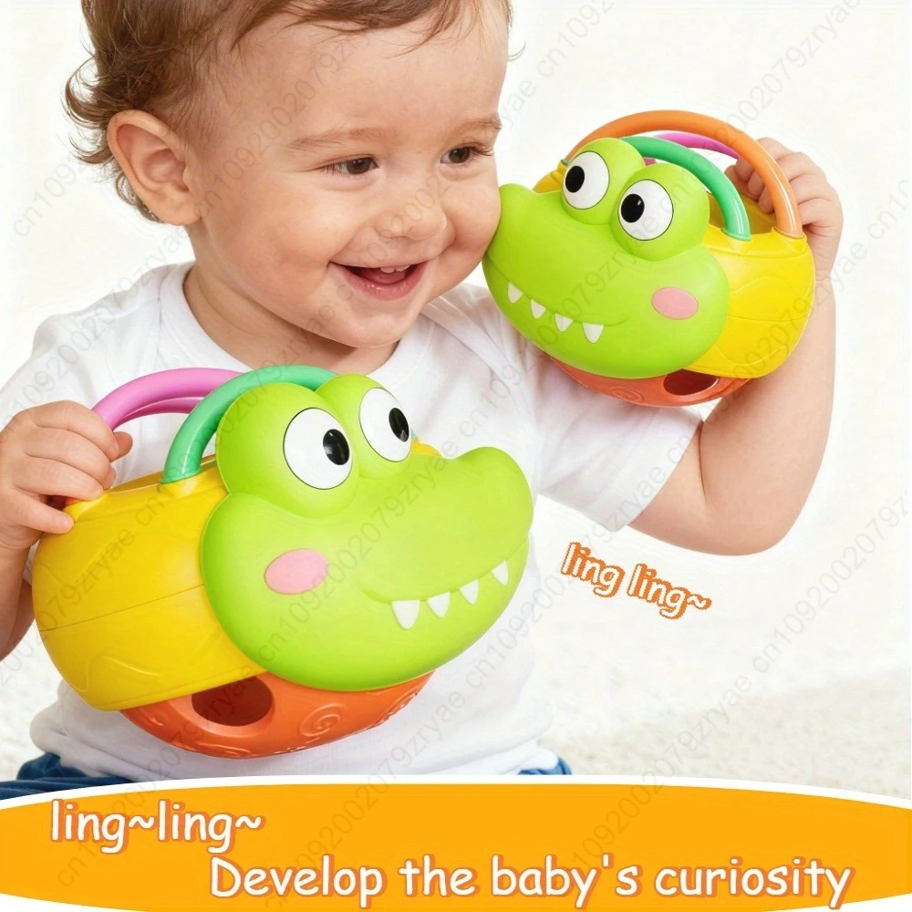 ลูกบอลจับไดโนเสาร์หลากสีสัน - วัสดุ ABS ปลอดภัยสำหรับเด็กเล็ก เสียงเขย่ามือ ของขวัญทนทานสำหรับอาบน้ำในวันเกิด วันคริสต์มาส