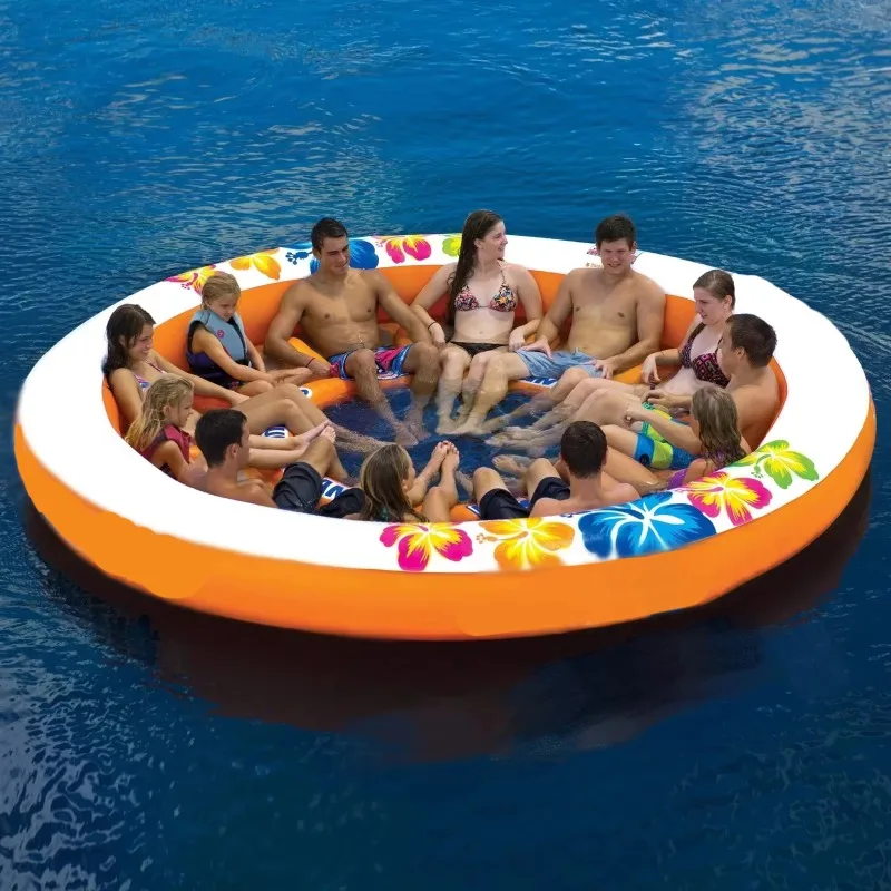 Durable PVC 12 Seat Inflatable Boat Water Boardwalk Round Island Stadium Islander Suitable for Marine Use