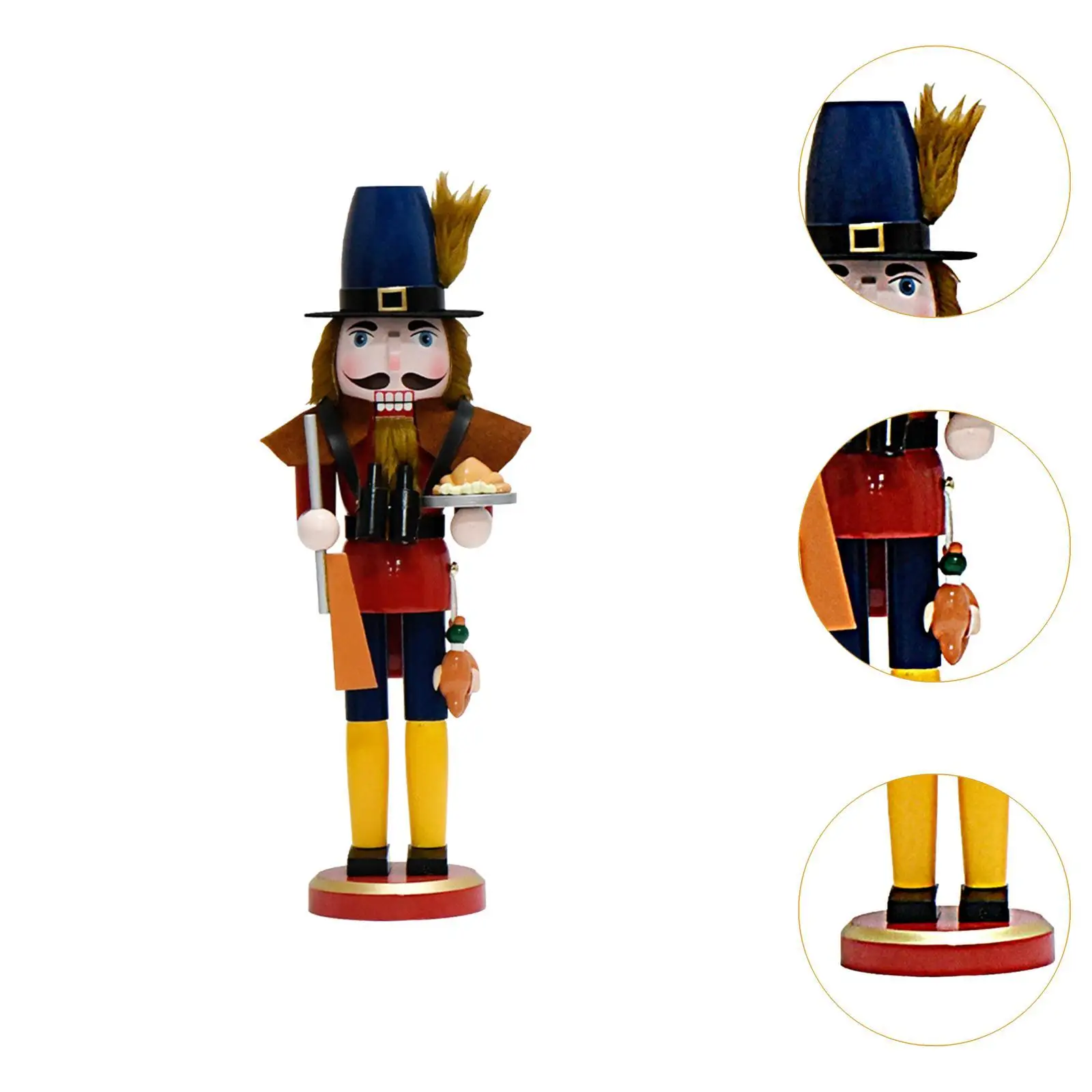 Traditional Wooden Nutcracker Ornament for Party Scene Layout Bedroom