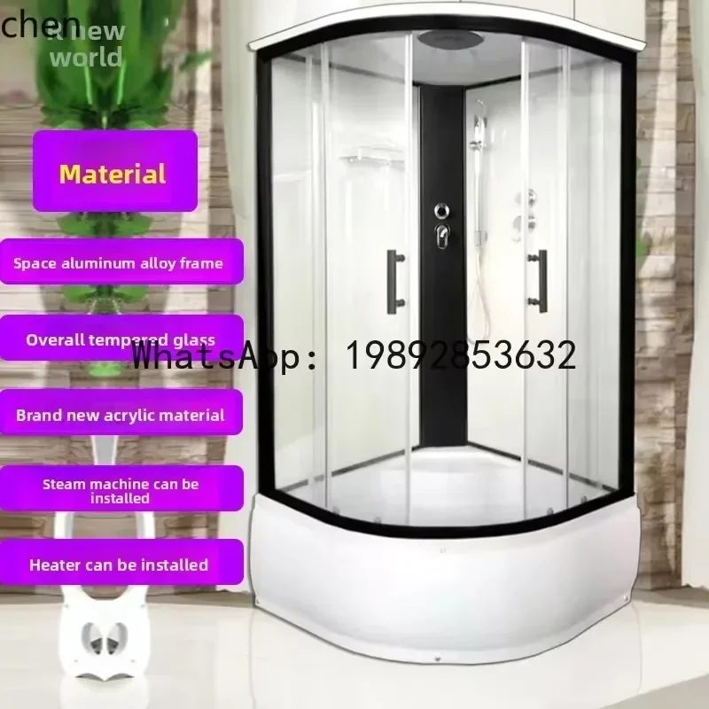 D9-Integral Shower Room, Simple Integrated Bathroom, Arc Fan-shaped Closed Sauna And Bath Room For Home Use