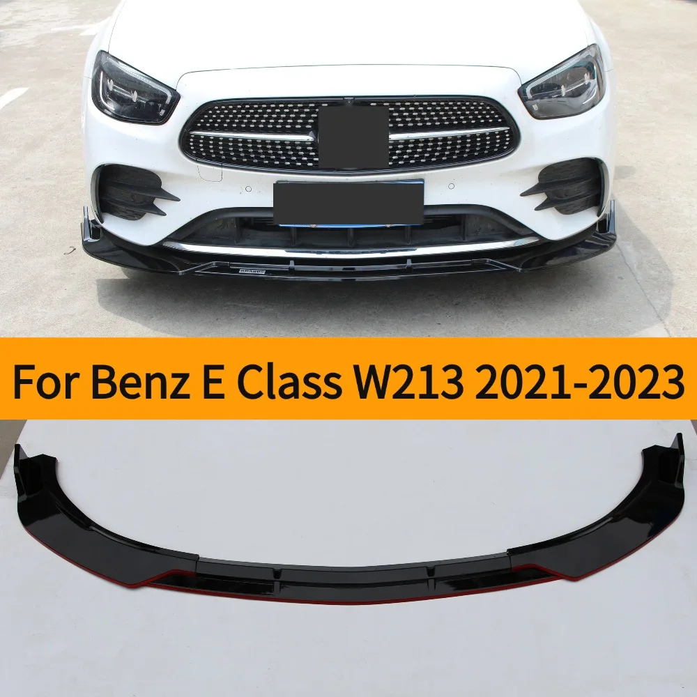 For 2021-2023 W213 E260 E300 Mercedes Benz E Class  Front under Bumper Lower Lip Chin Splitter Deflector Body Kit Protector Part
