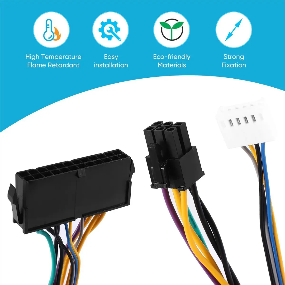 High-quality PC accessories in Stock ATX Main 24Pin Female to 6Pin Male 6Pin PCI-E PSU Power Adapter