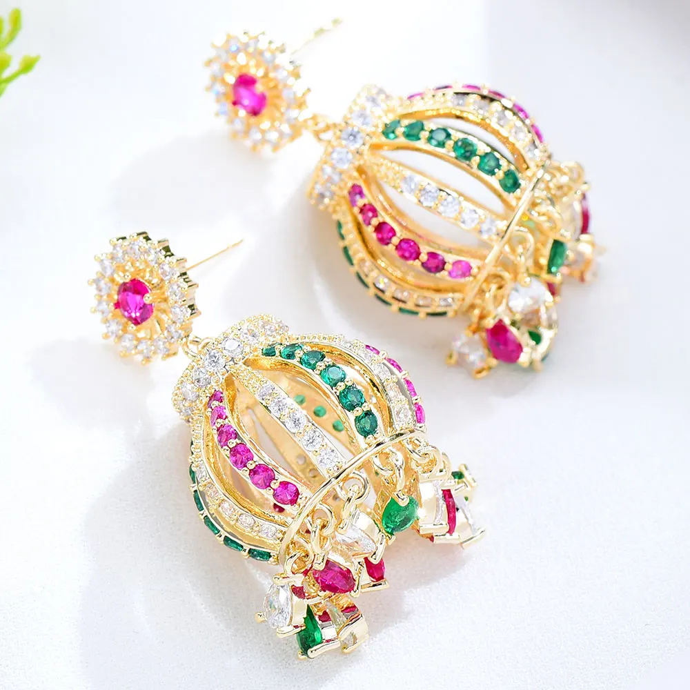 GODKI New Trendy Indian Kundan Earrings For Women Wedding Party African Dubai Bridal Jewelry boucle d'oreille femme Gift 2022