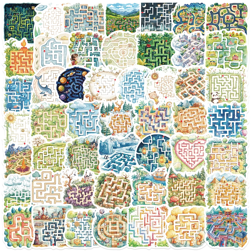 5 セットかわいい漫画迷路ガーデンステッカー防水落書き荷物ラップトップギターノート自転車ビニール電話デカール