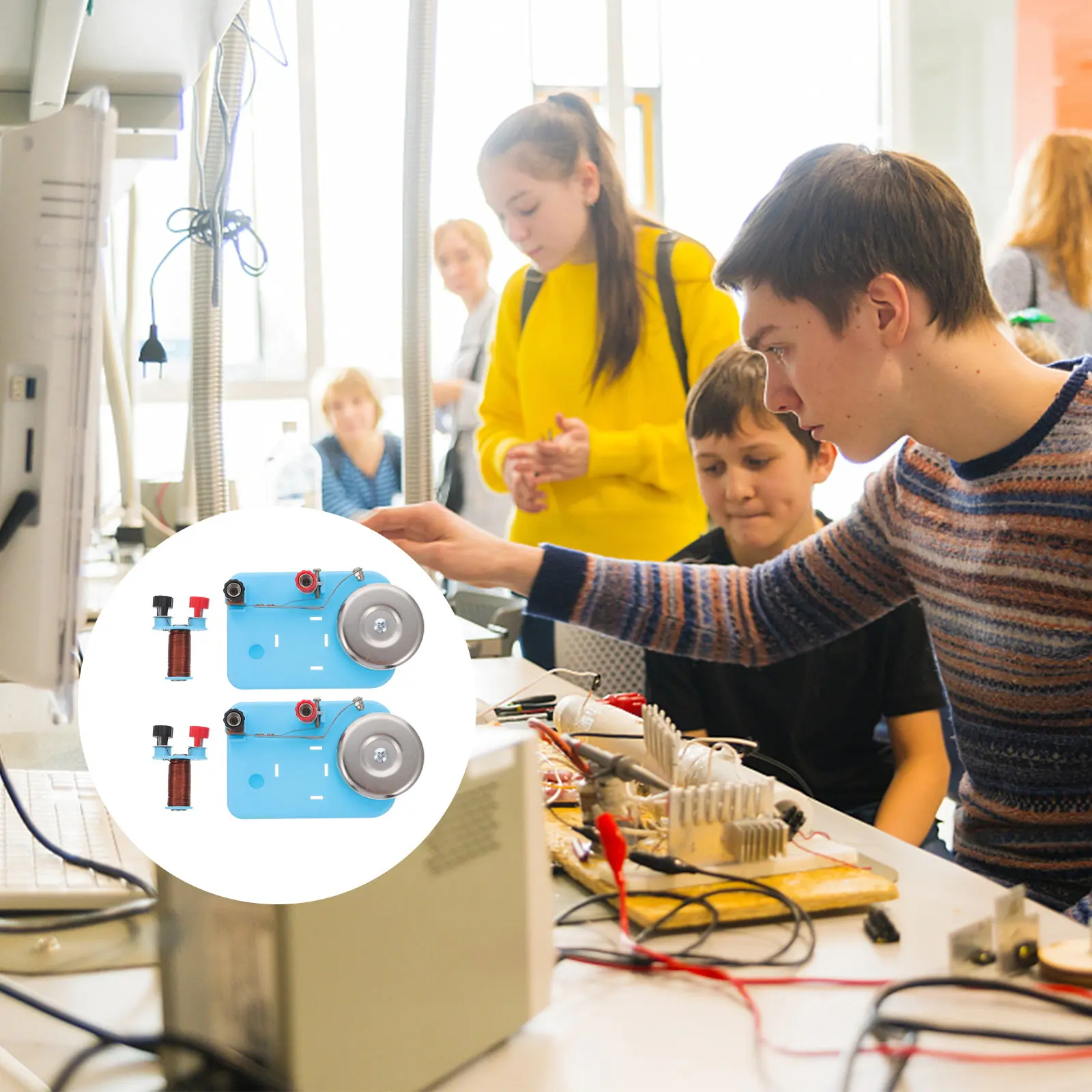 

2 шт. Электромагниты для обучения, учебное пособие для физических лабораторий, электрический звонок, образовательный экспериментальный инструмент для изучения естествознания в классе