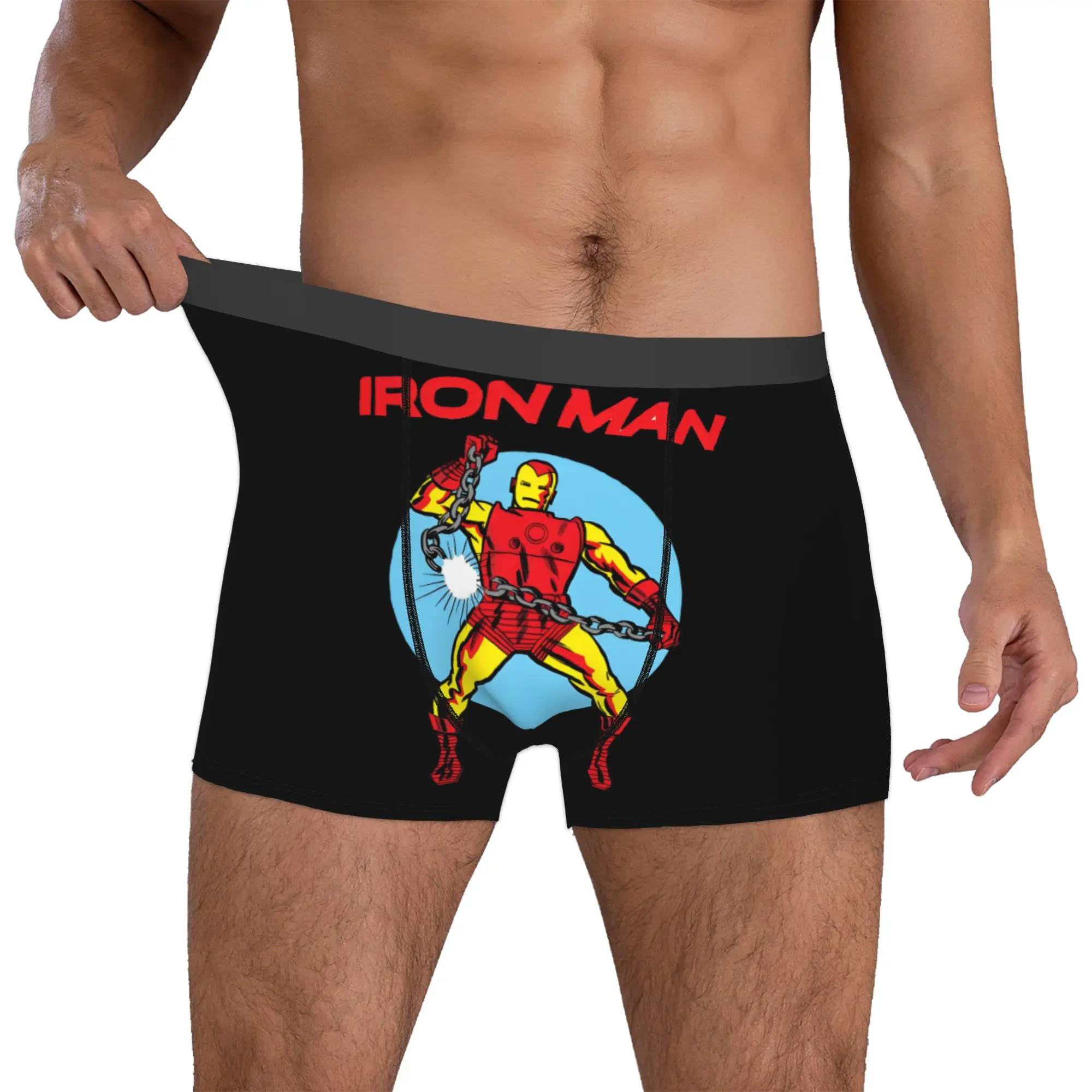 Custom Male Fashion Irons Anime Fours Underwear Superhero Boxer Briefs Stretch Shorts Panties Underpants