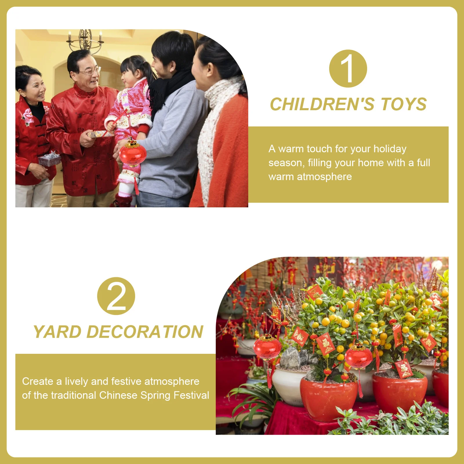 

6Pcs Festive Lanterns Red Plastic Decoration Warm Atmosphere Home Festival Spring Season Gift Handheld Lantern