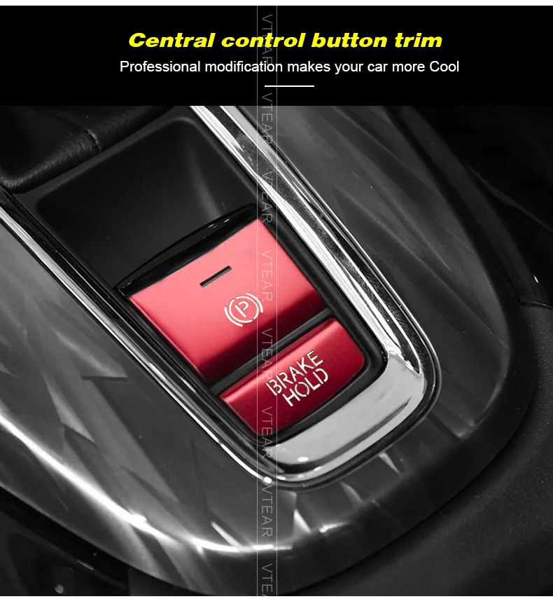Vtear Auto Zentrale Steuerung Taste Trim Für Honda HRV HR-V 2015-2021 Parkplatz Bremse Schalter Abdeckung Innen Pailletten Aufkleber zubehör – Detail 2
