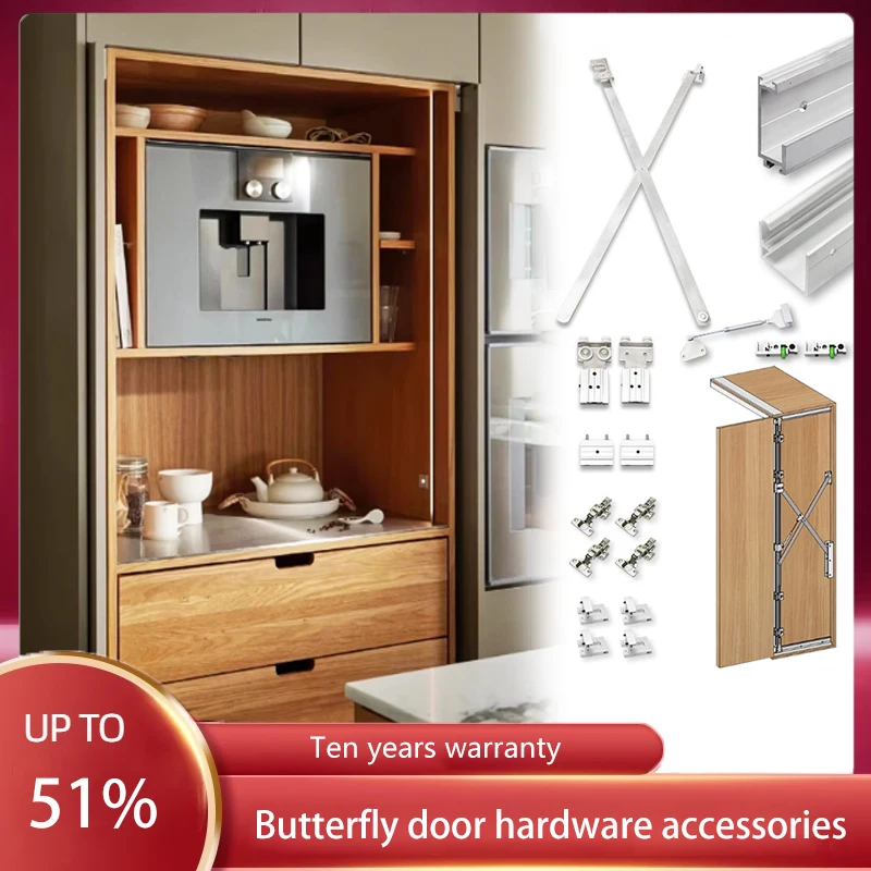 

Hidden Bi-Fold Sliding Door Wardrobe Wardrobe Folding Door Side Pocket Butterfly Door Track Hardware Accessories