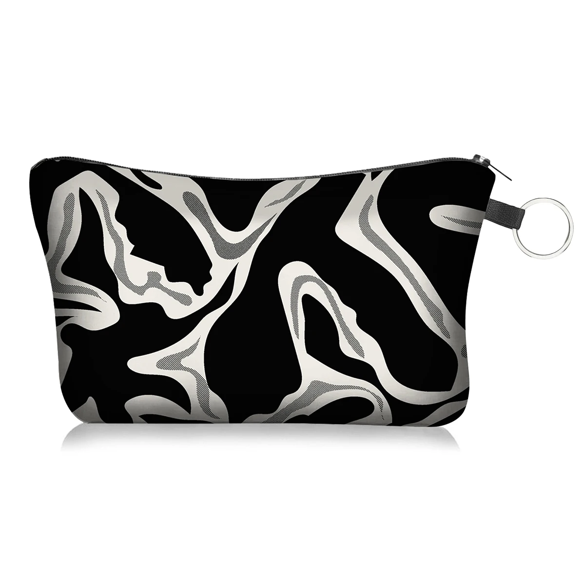 Abstract Bohemian Print Cosmetic Bag Adorable Roomy Small Makeup Bag Accessories Organizer For Teen Students Women