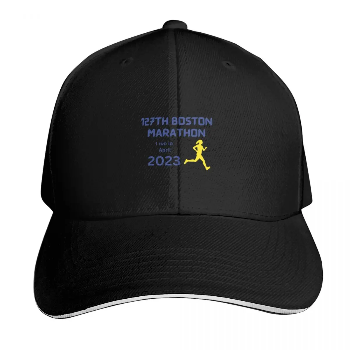 Run Boston Marathon 2023 Baseball Cap Cotton Twill Breathable Contrast Two Tone Brim Snapback Flat Bill