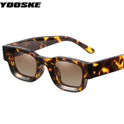 YOOSKE Small Square Sunglasses Women Men Vintage Punk Sun Glasses Male 2022 Luxury Brand Design Black Blue Eyewear Shades UV400