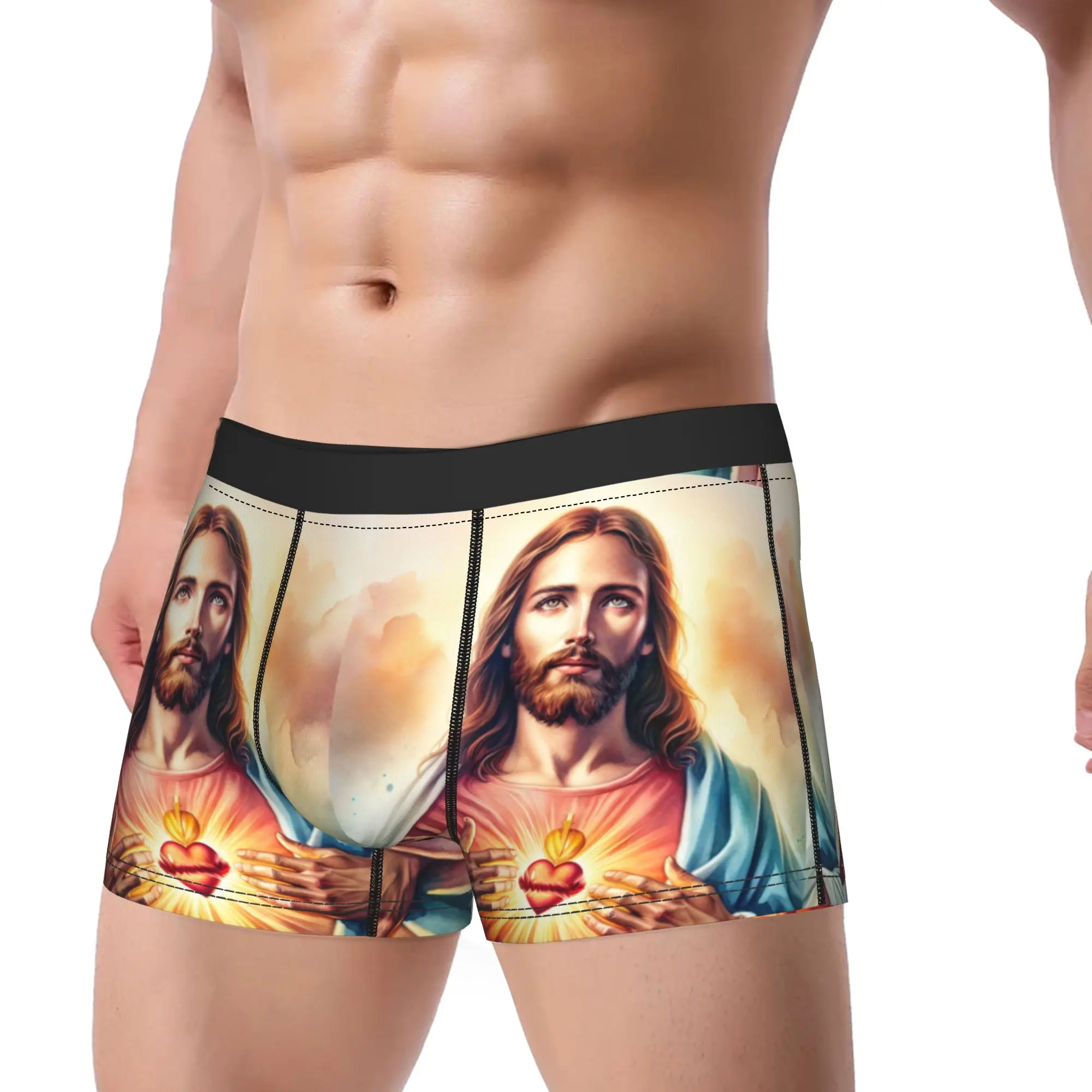 Catholic Saint Jesus Christ Man Boxers Shorts Ultra Soft Underwear Christian Religious Underpants