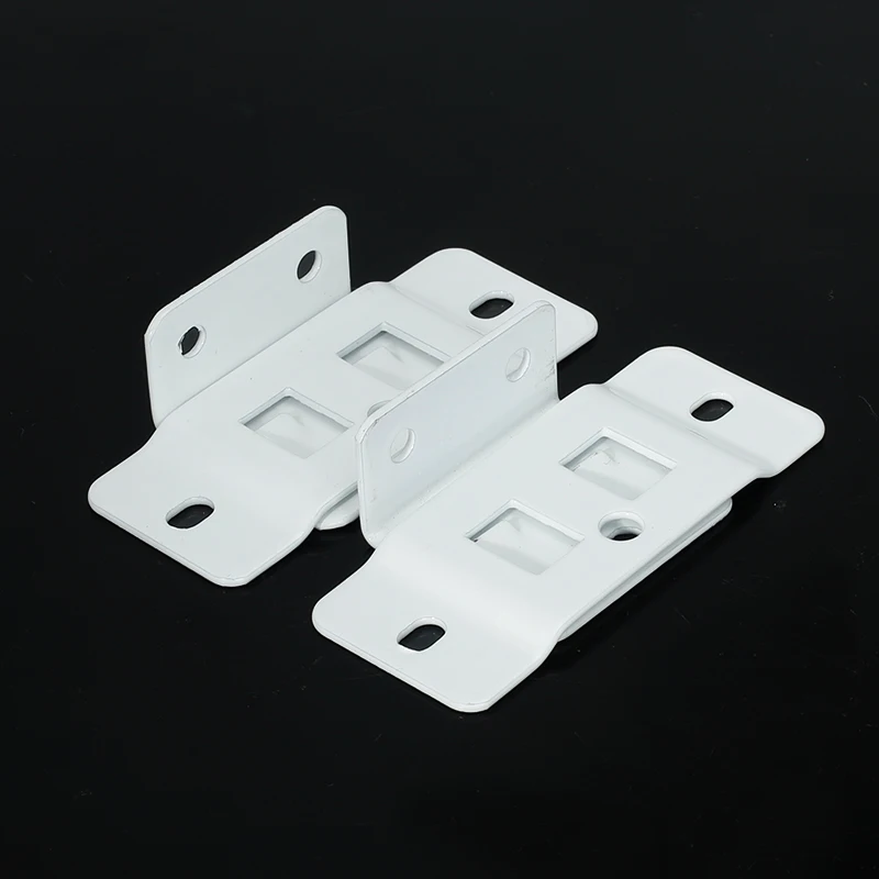 Two-piece corner shelves, cabinet hangers, bed board hangers, furniture assembly and connection parts