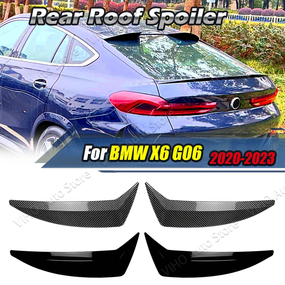 For BMW X6 G06 2019 2020 2021 2022 2023 2024 Car Trunk Spoiler Rear Spoiler Roof Splitter Tail Wing Body Kits Gloss Black Trim