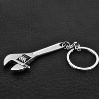 4 Pcs Metal Keychains Zinc Alloy Mini Crescent Wrench Durable Sturdy Lightweight Portable Creative Key Ring Adjustable Tool Man
