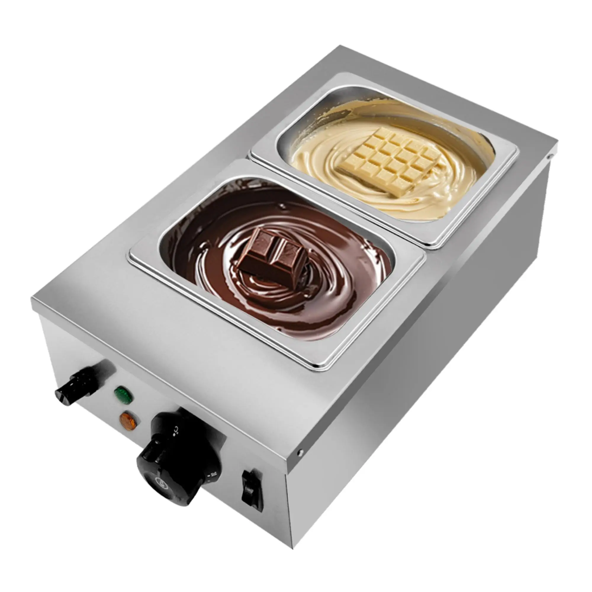 2/3탱크 초콜릿 템퍼링 기계 800W/1200W 1.8QT 식품 등급 스테인리스 스틸 PID 온도 제어 베이커리 레스토랑용