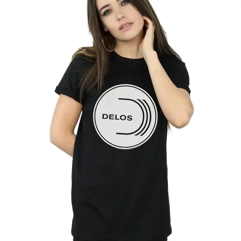 Westworld Women's Delos Circular Logo Boyfriend Fit T-Shirt