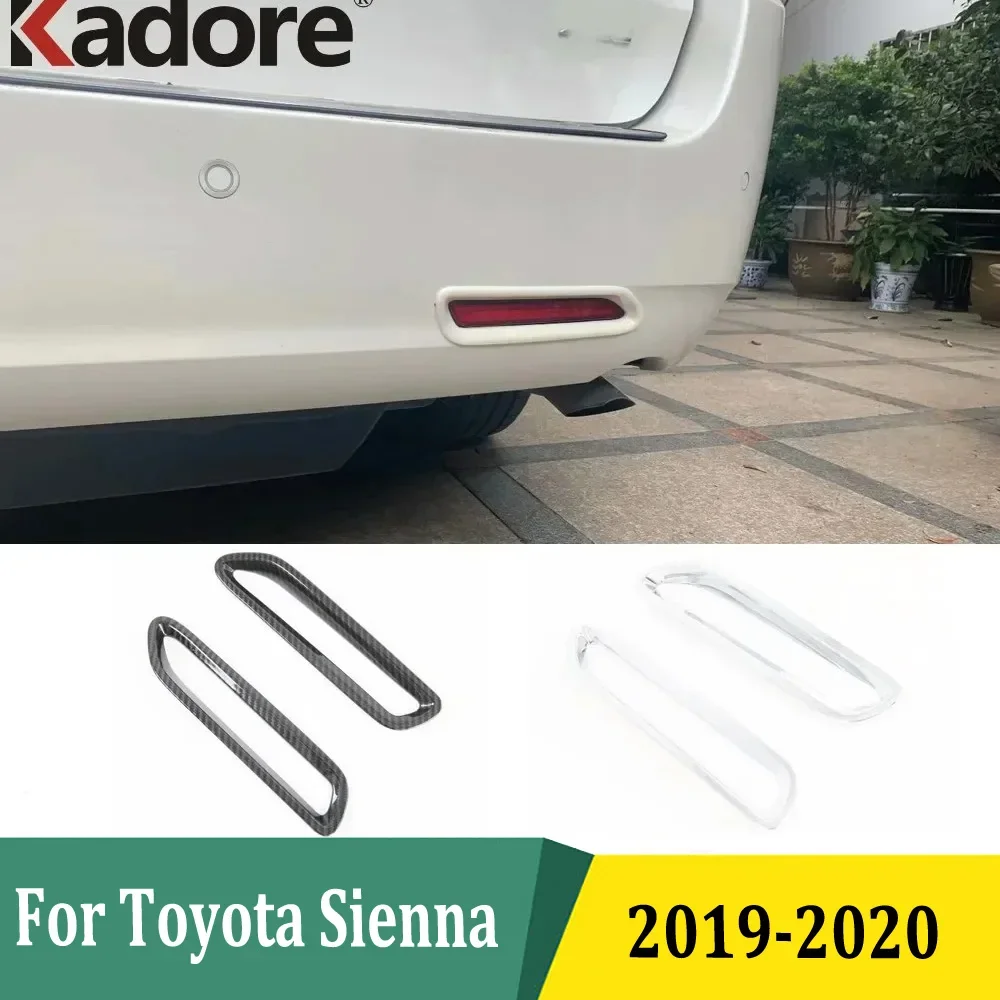 

For Toyota Sienna 2019 2020 Chrome Rear Fog Light Lamp Cover Trim Tail Foglights Sticker Styling Car Accessories