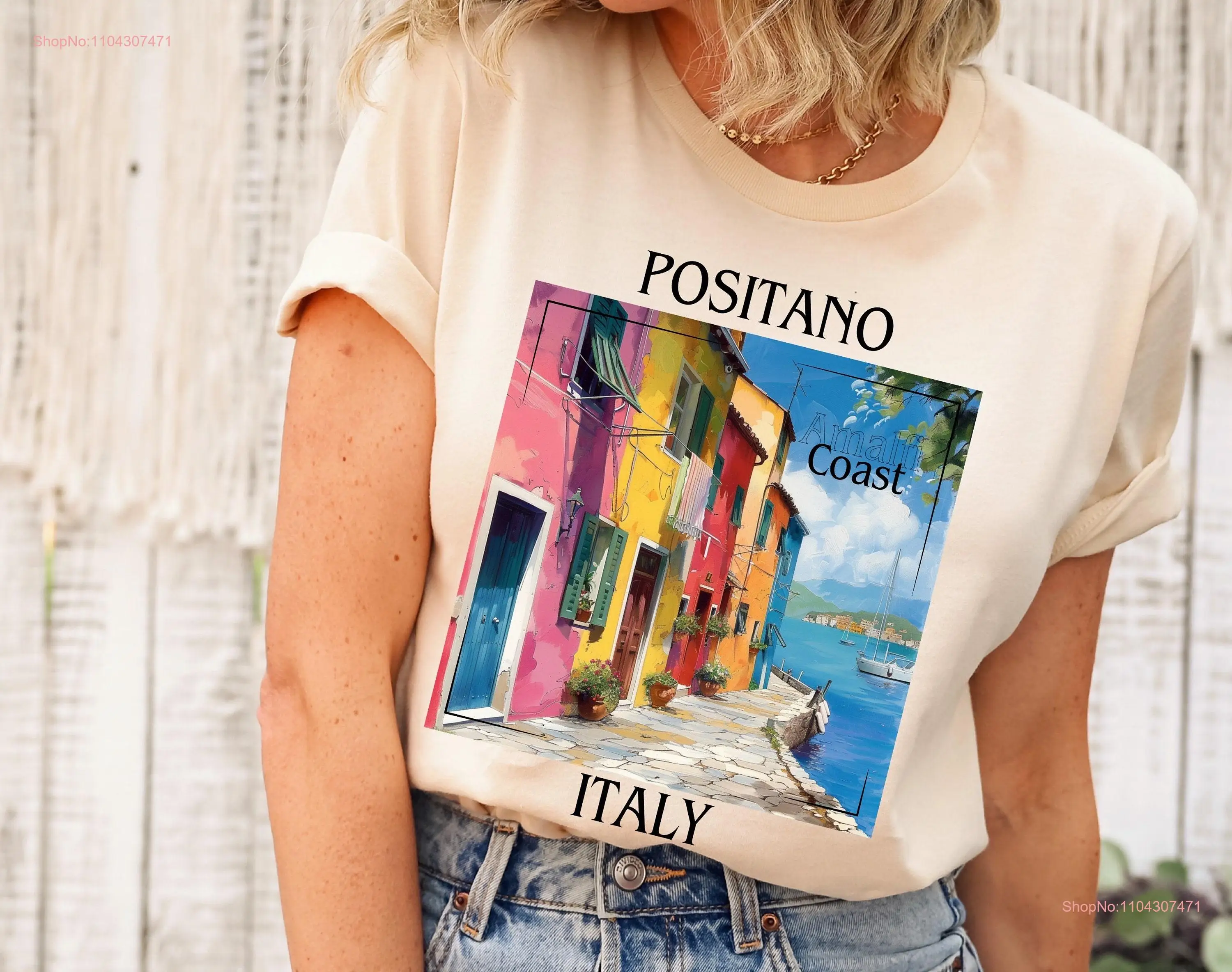 Amalfi Coast Positano Italia T Shirt Italy Dolce Vita Far Niente Funny Ciao Vocation Unique Design Lover Crewneck