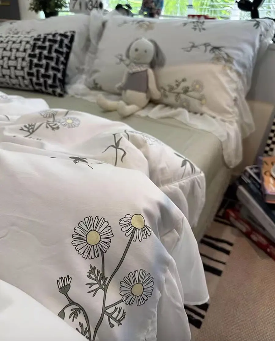 

Fresh fairyfair floral bedding set girl,twin full queen king rustic green cotton home textile bed sheet pillow case duvet cover